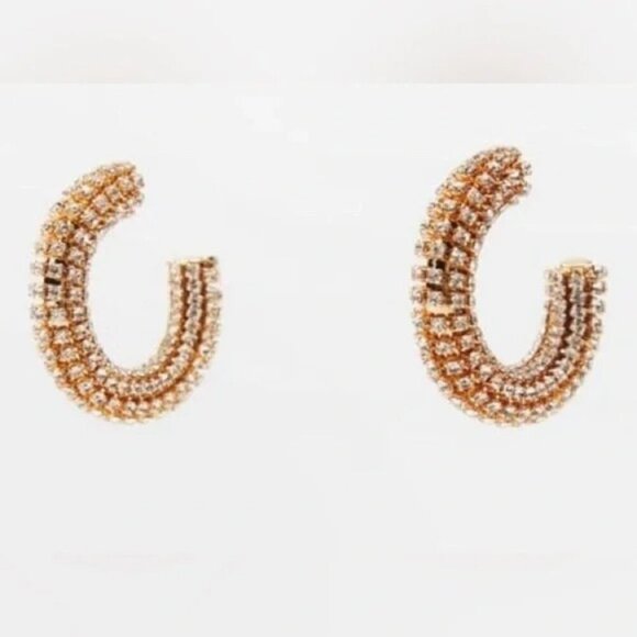Zara Jewelry - NWT. Zara Jewel Open hoop earrings with jewel appliqués.